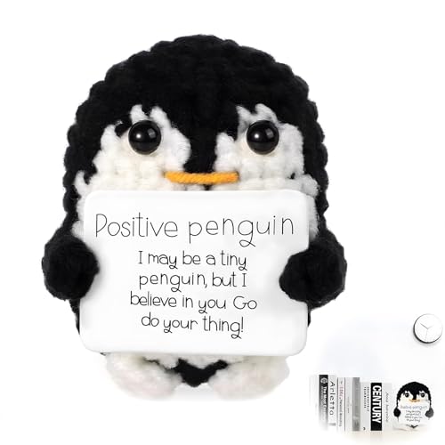 LUHOCIY Peluche Positivo, Doll Divertente Ma Utile, Decorazioni per Regalo Donna Compleanno, Uomo, Amica, Collega, Coppia (Pinguino)