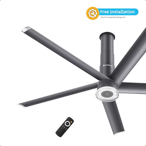 Image of atomberg Emperion Linea Smart 1250mm BLDC Ceiling Fan with IoT & Remote | | BEE 5 star | Advance Air+ Technology | Super Silent Fan | 12W Underlight | 5 Year Warranty | Lava Grey