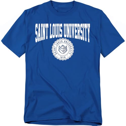 LOGOVISION Saint Louis University Collegiate Seal Unisex Adult T Shirt, Royal, Large