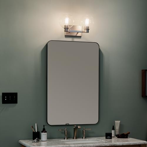 Image of Kichler The Harmony 15.5 inch 2 Light vanity light with clear glass Brushed Nickel