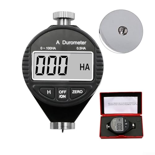 Electronic Digital Display Hardness Tester for Rubber and Silicone, Industrial Grade ACD Type Tire Hardness Tester for Vulcanized Rubber, 0-100H Range, Plastic/Rubber/Silicone(Type A)