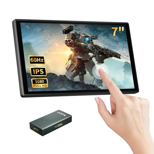 Image of 7 inch Portable Monitor Touchscreen,Mini 1080P 60Hz,Small USB C HDMI Monitor with HDMI to USB C Adapter