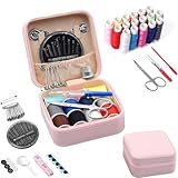 家庭用多機能針と糸の裁縫ツール針と糸キット、ピンク