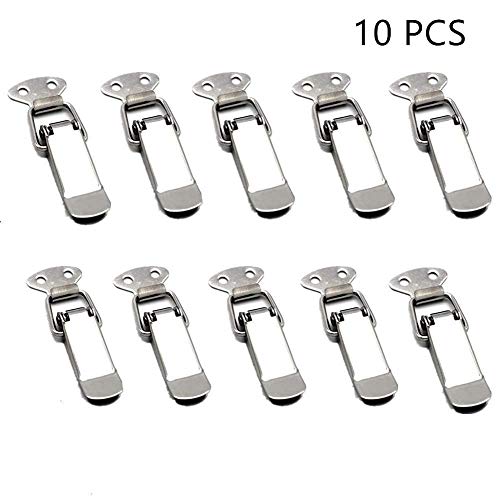 Cierre tensor, cierre de acero inoxidable, 10 unidades de hebilla de muelle de acero inoxidable, hebilla de seguridad de metal, cierre de tapa para cajón, caja de herramientas, cajón, armario, baúl