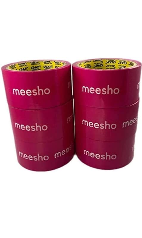 Kunchit Meesho Branded Tape Lenght 65 Meters (2 Inch,48 mm) 42 micron Meesho Water Mark Very Strong Adhesive Tape_Set of 12