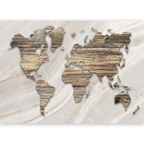 murando - 3D ILLUSION D'OPTIQUE - 70x50 cm Papier peint intissé - Tableaux muraux - Déco - Carte du Monde Continent Cover