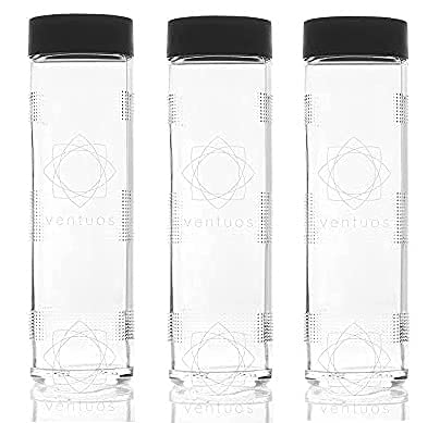Image of PRAMUKH FASHION Glass Bottles for Fridge 750 ml, Glass Milk Bottles with Reusable Airtight Steel Lid for Juice Transparent Set of (Green, 3)