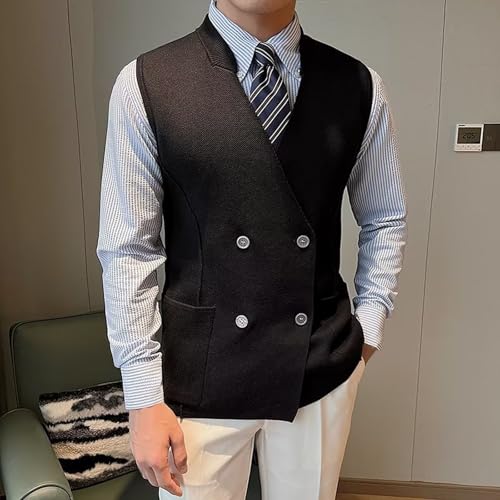 Dress Vests For Men Lightweight Business Wedding Double Breasted Vest Groomsmen V Neck Casual Prom Party Outfits2