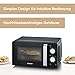 Severin Mikrowelle Solo, zum Auftauen und Erhitzen, Mikrowellengerät mit Drehteller für gleichmäßige Wärmeverteilung, 17L, Schwarz / Edelstahl, MW 7886