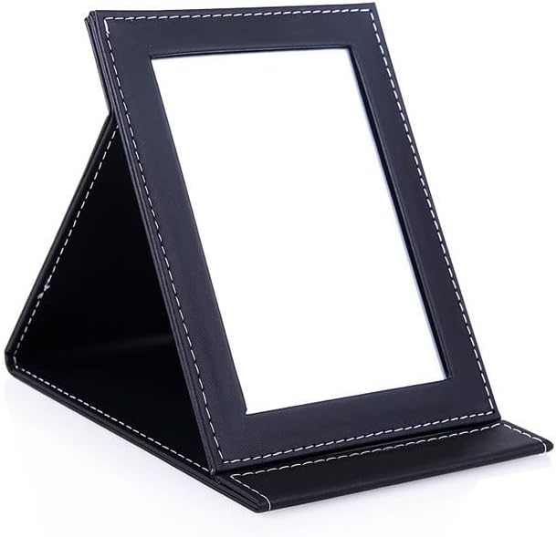 inforest Folding Travel Vanity Mirror with Desktop Standing Makeup Mirror for Cosmetics Personal Beauty Portable Mirrors
