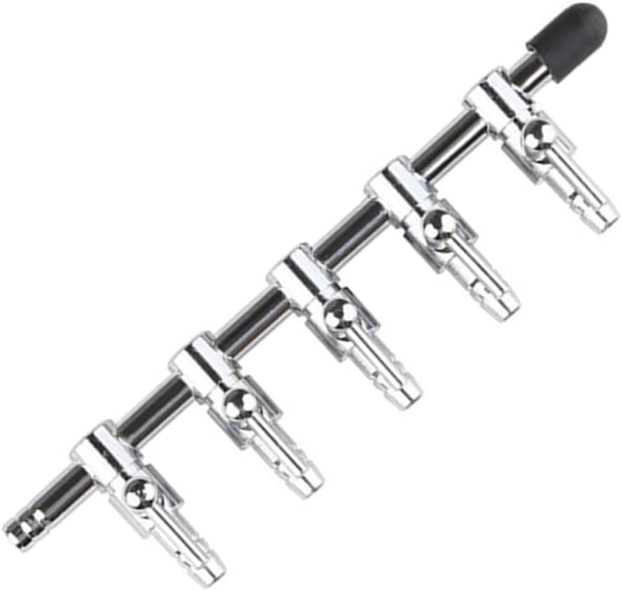 Aquarium Fish Tank Air Flow Control Lever Pump 5 Way Inline Manifold Air Flow Pump Tubing Splitter Lever Control Valve 3-Pack