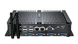 KINGDEL Powerful Mini Desktop Computer, Fanless Industrial PC, i5 Dual Core CPU, 8GB RAM 128GB SSD, 2xNICs, 4xUSB 3.0, 4xCOM RS232, HD Port, Metal Case, WF, Silent Working