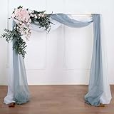Efavormart 18ft Dusty Blue Sheer Organza Fabric Drapery, Serene Coastal Scarf Valance for Airy Backdrops and Minimalist Event Styling