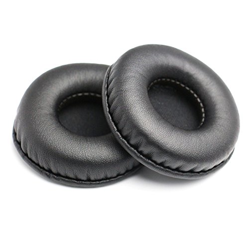 Almohadillas de repuesto de cuero, kit de almohadillas de repuesto para la mayoría de modelos de auriculares, diámetro universal de 65 mm (1 par de color negro)