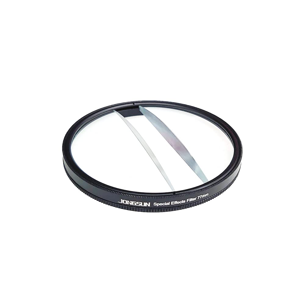 JONGSUN Luna Doble Filtro Efectos Especiales 77mm FX Vidrio Deslumbramiento Película Pantalla Ancha Anamórfica DSLR Video Fotografía Accesorios Cámara (Double Moon)