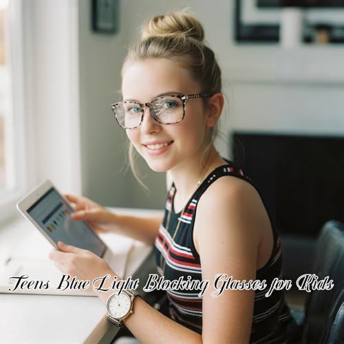 Image of Blue Light Blocking Glasses for Kids Boys Girls Computer Glasses TR90 Unbreakable Anti-Glare UV400 age 2-18