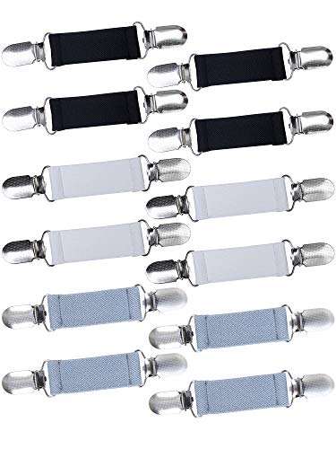 Image of Ruisita 12 Pieces Summer Fashion Dress Clips Stainless Steel Elastic Short-Sleeve Shirts Clip Garments Glove Clips