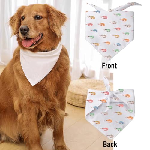 G2TUP Shrimp Lover Gift Colorful Shrimp Design Dog Bandana Pet Scarf Dog Lover Doggy Mom Gift Shrimp Mama Gift Pet Party Animals Gift
