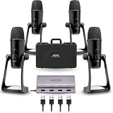Movo 4-Person USB Podcast Bundle
