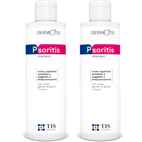 PsoriTIS 10% Urea Shampoo - Seborrhoische und Zu Psoriasis Neigende Kopfhaut | Seborrhoische Dermatitis, Schuppen, Ichthyosis | Juckende, Schuppige, Entzündete Haut | Weizenkeimöl - 2 x 120ml