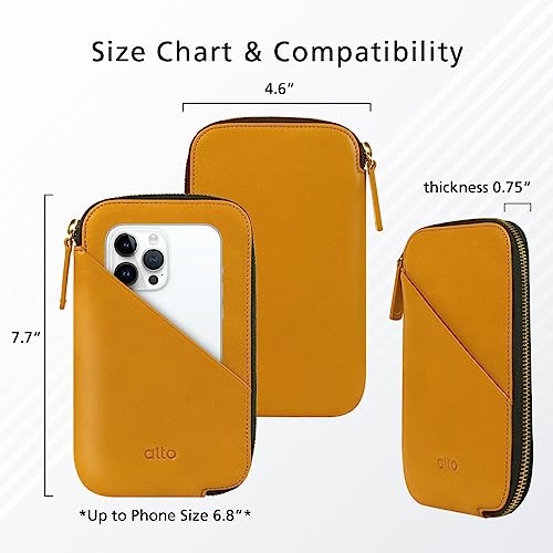 Alto Travel Phone Wallet For Apple Iphone 14, Iphone 14 Plus, Iphone 14 Pro, Iphone 14 Pro Max, Iphone 13 All Series, Iphone 12 All Series Leather Phone Case For Iphone Up To 6.8 Inch (Brown) #TOP1