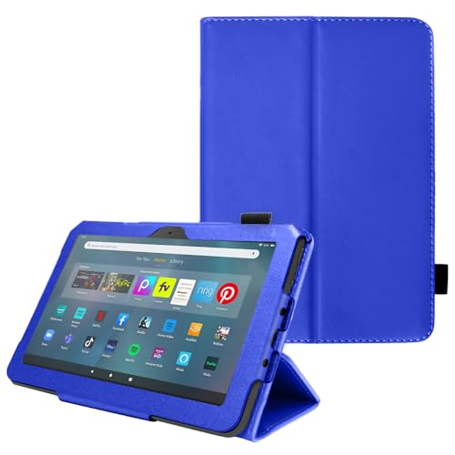TECHGEAR Smart Case Designed For All New Amazon Fire Max 11 (2023 / 13th Generation) Slim PU Leather Folio Smart Stand Case Cover with Hand Strap & Auto Wake/Sleep [Blue]