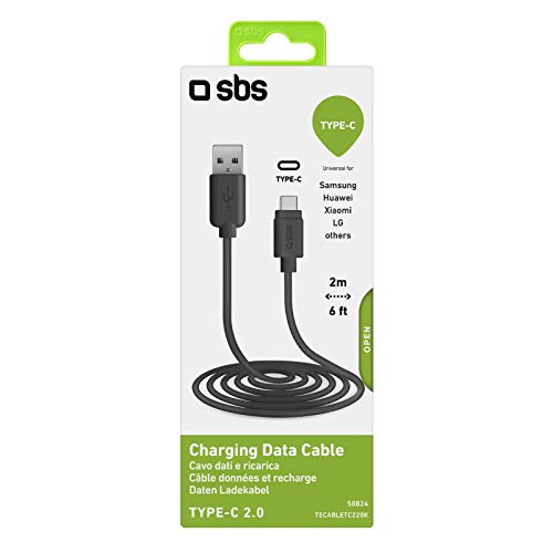 SBS TECABLETC220K USB-A - USB-C Cable 2 m - Black