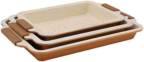 3 Pcs Ceramic Coated Roasting Pan