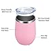 MEWAY 12 OZ/8 Pack Wine Tumbler Glasses with Lid - Stemless Double Wall Vacuum Stainless Steel Travel Tumbler - Keeping Cold & Hot for Wine,Coffee,Cocktails,Drinks-Family and Gifts (Pink,Set of 8)
