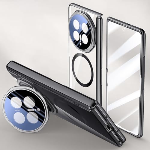 Coque Honor Magic V6 transparente avec protection charniere couleur noir