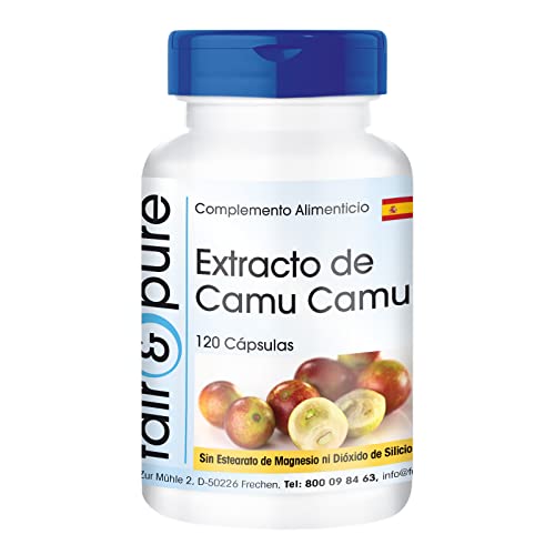 Fair & Pure® - Camu-Camu en Cápsulas - Vitamina C natural - Extracto de Camu-Camu 500mg - Vegano - Alta pureza - 120 Cápsulas