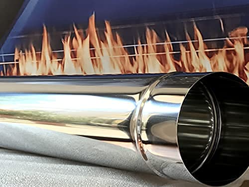 Weltlux Edelstahl Schornstein Premium Edelstahl EW einwandig 0,6mm Wandstärke T 600 - T-Anschluss Winkel 90° Reinigungselement 130mm wählbar (Ø 130 mm, Element: Edelstahlrohr 330 mm) Cover