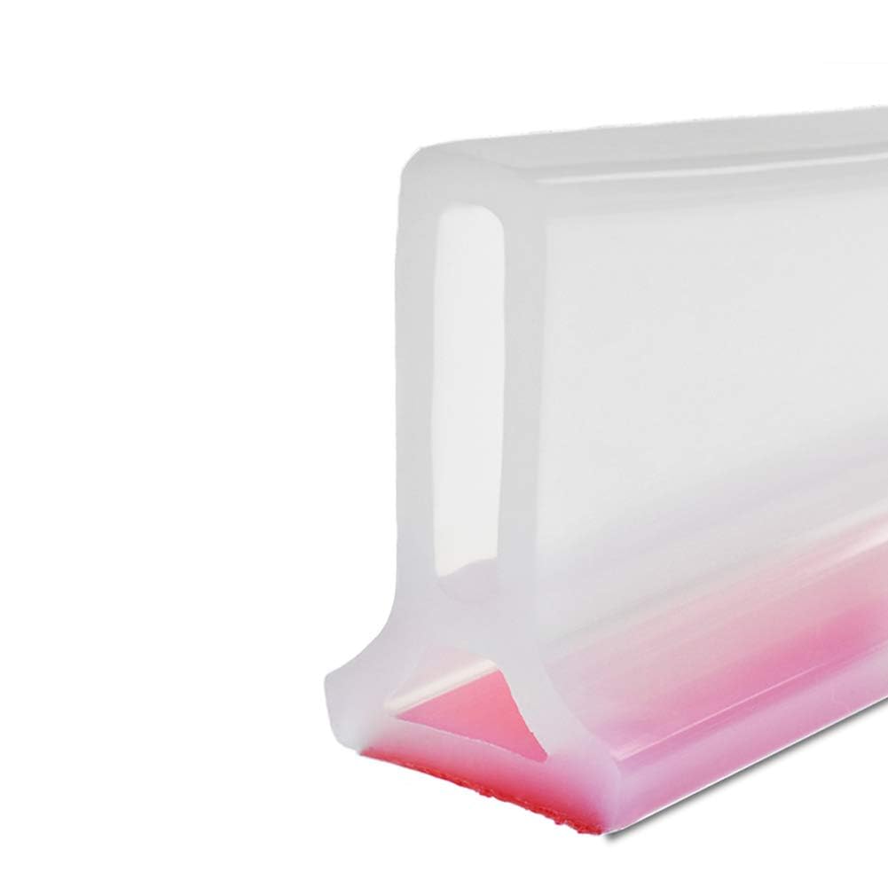 Duzzy 67 Inch Shower Threshold Water Dam, Shower Water Guard to Keep Water in Shower, Shower Water Stopper Dry and Wet Separation Suitable for