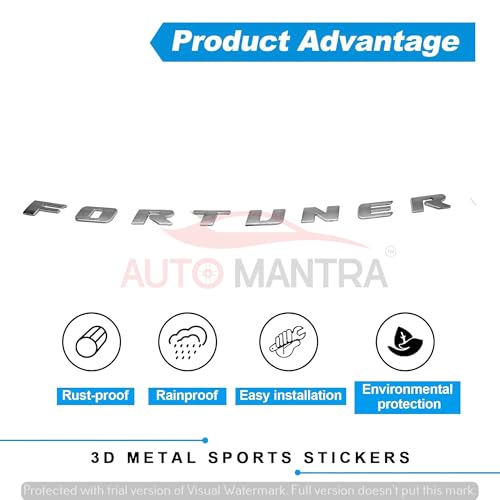 Image of FORTUNER Self Adhesive | Metal Sticker Logo Badge 3D Emblem Car Sticker