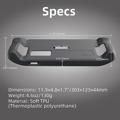Skull & Co. GripCase SD for Steam Deck and Steam Deck OLED: A Soft Protective Case with Textured Grips Full Protection and Stand, Shock-Absorption Non-Slip and Anti-Scratch Cover Design - Black