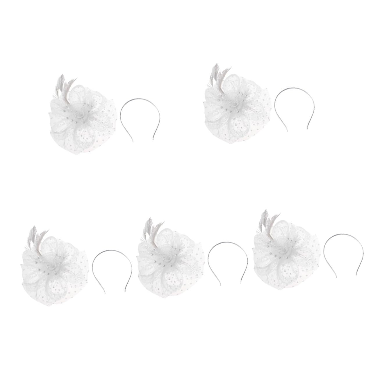 GALPADA 5sets Fascinator Elegante per Donne Cappello Cerimonia con Velo per Feste Matrimoni e Tea Party Accessori per Stile Vintage Adatto Ogni Occasione Speciale