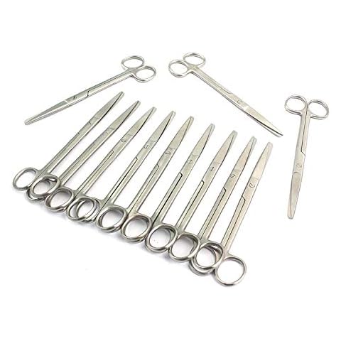 OdontoMed2011 AUTOCLAVABLE PACIFATED Operating Dissecting Scissors Sharp Blunt 5.5" Straight 12/PK Satin Finish Dental Veterinary Instruments ODM Cover