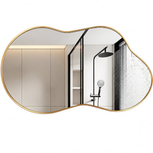Clevich Spiegel Asymmetrisch 66x116cm Rahmen Alu, HD Glas Wandspiegel – Ansicht 1