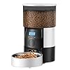 Ducksky Automatic Cat Feeder, 3L Timed Dog Food Dispenser, Auto Dry Food Feeders for Pets, Programmable Portion Control, 4 Meals/Day, Dual Power Supply, 10s Voice Recorder (White and Black - Basic)