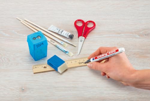 edding 400 Permanentmarker - gelb - 1 Stift - feine Rundspitze 1 mm - wasserfest, schnell-trocknend - wischfest - für Karton, Kunststoff… – Ansicht 6