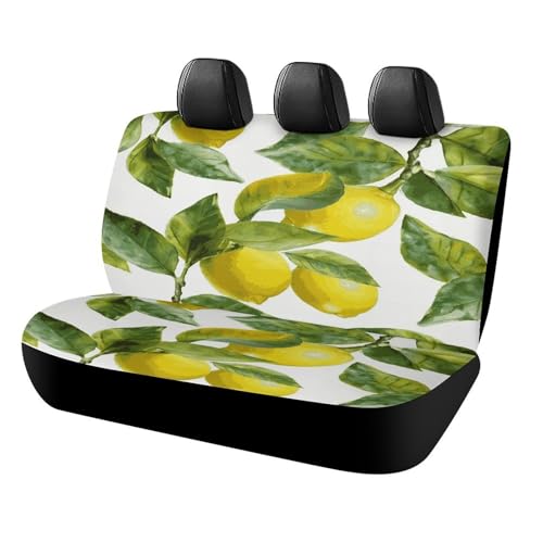 Funda de asiento trasero con diseño de limón, protector elástico antideslizante para coche