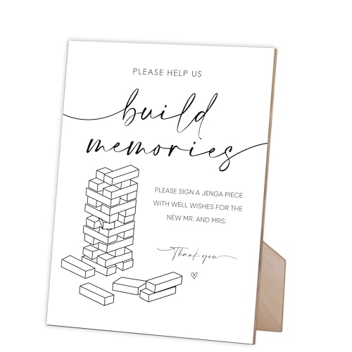 Guest Book Signs for Wedding Reception, Wedding Guest Book Alternative for Table Decor, White Simple Style Wood Sign for Baby Shower and Bridal Shower Party Supplies