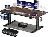 Homall Höhenverstellbarer Schreibtisch 160x80cm mit USB A Ladeanschluss, Elektrischer Schreibtisch mit Kabel Management Tray, Standing Desk mit 3 Memory Funktion, Computertisch Nussbaum