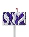 Magnetic Mailbox Cover Blue Purple White Gradient Lines Abstract Valance Twisted Geometric Standard Size Removable Post Letter Box Cover Waterproof Garden Yard Outdoor Decoration