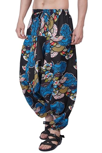 Image of Whitewhale Men's Cotton Solid Harem Pants Yoga Trousers Hippie Pant