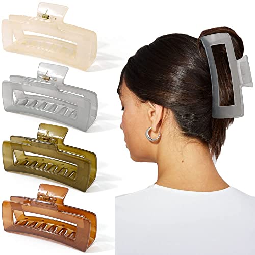 Image of Magnetic Hair Clips for Women, 2 Pcs Clutcher for Hair, No-Pull Claw Clip for Thin, Thick, Curly & Straight Hair, Lightweight Strong-Hold Hair Clip (Black & Tortoise)