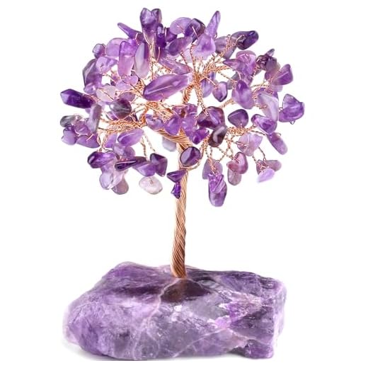 QINJIEJIE Amethyst Crystal Tree Desk Decor