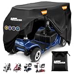 Hicover Heavy-Duty Waterproof Mobility Scooter Cover with Reflective Strips - Universal Fit for 3 & 4 Wheel Scooters (49"x23"x39"), Includes Storage Bag & Windproof Buckles