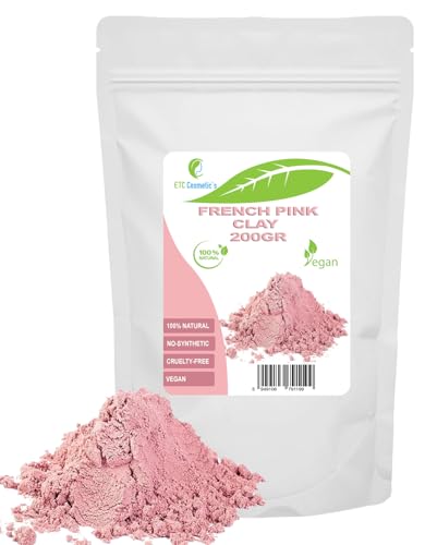 Argilla rosa francese - 200 gr - Maschere viso fai da te, maschere corpo, maschere capelli, peeling e scrub morbidi, produzione di sapone, anti-età e rassodamento della pelle