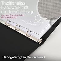 Hochzeitideal Stammbuch 'Serie 311' A4 schwarz | Handgefertigt aus Buchbinderleinen 31,5x25 cm | 4-Ring-Mechanik mit 3 Klarsichthüllen | personalisierbar | inkl. Einleger & Erinnerungsseiten – Ansicht 5